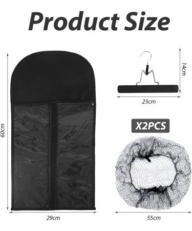 1 Set Of Hair Extension Rack 2 Black Hair Nets Wig Storage Bag Wig Storage Bag With Hook Black Wig Storage Bag Bracket - Buy Online on GoSupps.com