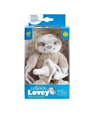 Dr. Brown's Baby Pacifier 0-6m with Soft Lovey Sloth and Teether - Pink - Buy Online on GoSupps.com