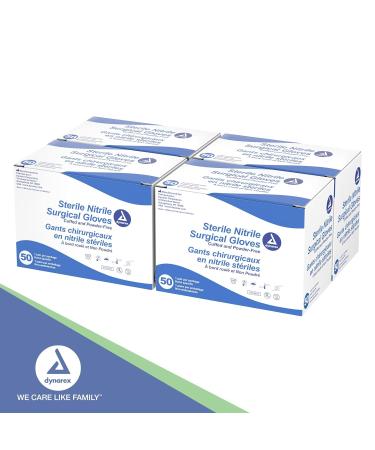 Dynarex Sterile Nitrile Surgical Gloves 6 Mil, Size 6, Powder-Free, Puncture-Resistant - Case of 200 Pairs - Buy Online on GoSupps.com