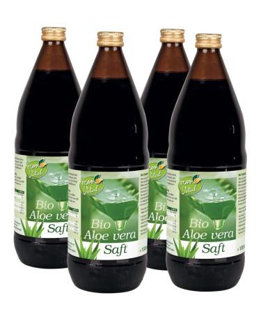 Kopp Vital Bio-Aloe Vera juice |Cardboard with 4 x 1 liter |100% direct juice |Organic quality |Natural across fresh plant juice |High aloverose content aloe vera 1 l (4 Pack)