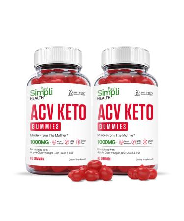 Simpli Health ACV Keto Gummies 1000MG with Pomegranate Juice Beet Root B12 60 Gummys (2 Pack) Simpli Health ACV Keto Gummies 1000MG with Pomegranate Juice Beet Root B12 120 Gummys 60.0 Servings (Pack of 1)