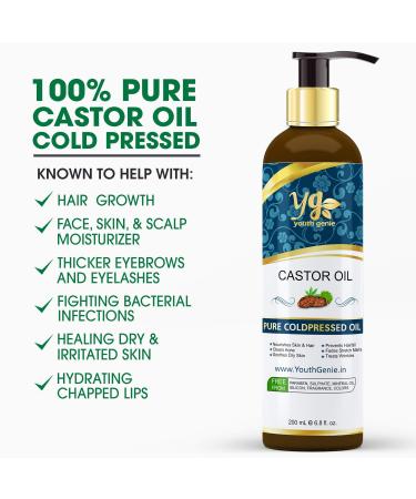 Buy 100% Natural Cold Pressed Castor Oil - No Paraben & Mineral Oil - 200 ML (6.76oz) | International Shipping Available - Buy Online on GoSupps.com