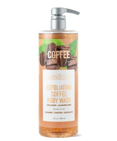 Exfoliating Coffee Body Wash Skin Tightening Exfoliator Scrub with Collagen + Almond Milk (32 fl oz) pH Balanced Sulfrate Free Paraben Free Cruelty Free