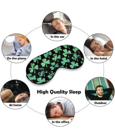 Retro Green Clover Pattern Sleep Mask - Adjustable Strap Eye Cover for Blocking Light, Ideal for Travel, Naps - Men and Women - Buy Online on GoSupps.com