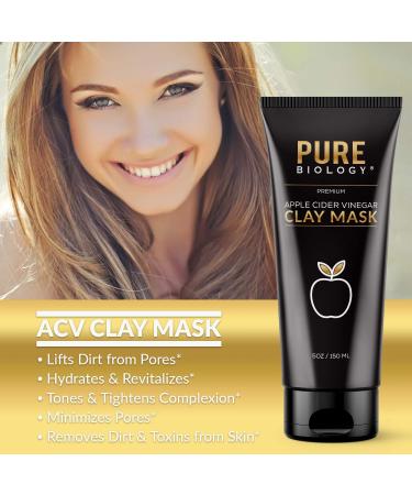 Bentonite Clay Mask with Apple Cider Vinegar & Activated Charcoal | Anti Aging Face Mask for Women & Men | Collagen, Retinol, Hydrating, Exfoliating, Pore Cleansing - Buy Online on GoSupps.com