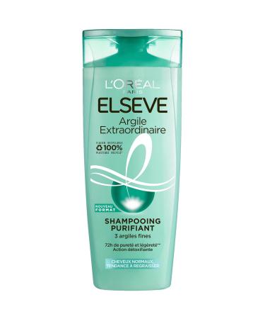 L'Or al Paris - Purifying Shampoo for Normal Hair Tendency to Regrease - Purified Scalp - Enriched with Fine Clays - Elseve Extraordinary Clay - 300 ml