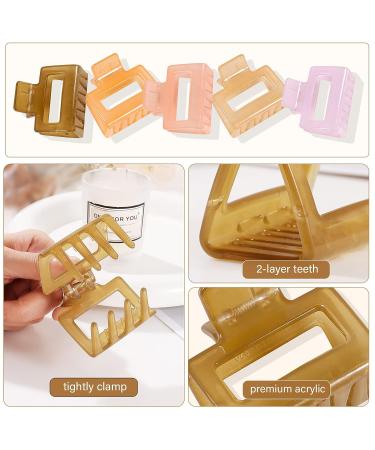 KesaPlan Medium Claw Clips for Women 8PCS - Cute Square Hair Jaw Clamps for Thin Thick Curly Hair - Buy Online on GoSupps.com