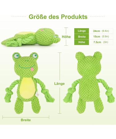 Tonyfy Dog Toys - Interactive Squeaky Plush Frog for Puppies & Small/Medium Dogs | Durable Cotton Rope & Crinkle Paper Fun - Buy Online on GoSupps.com