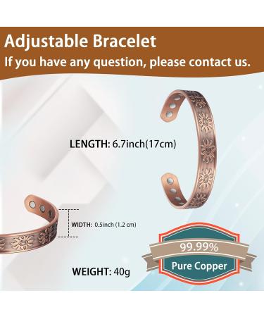 EnerCoppeX Copper Magnetic Bracelet for Women - Detox Jewelry with 3500 Gauss Magnet (CPB-2052) - Buy Online on GoSupps.com