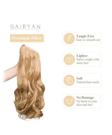 Buy Gairyan 50cm Dark Blonde Curly Ponytail Hair Extensions - Clip-In Wavy Synthetic Braid for Women - Buy Online on GoSupps.com