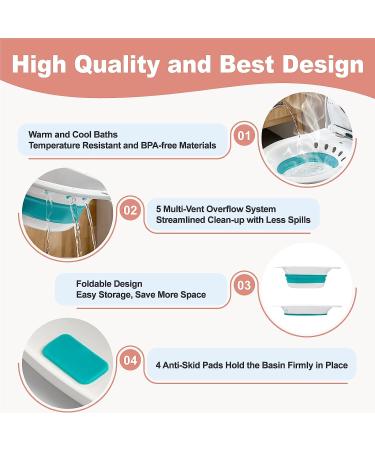 Sitz Bath for Hemorrhoids & Postpartum Care - Collapsible Seat with Deeper Bowl for Perineum Relief, Includes Sitz Bath Salt Green - Ideal for Women - Buy Online on GoSupps.com