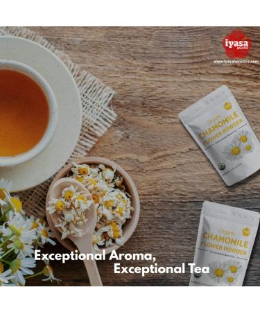 Iyasa Holistics Organic Chamomile Flower Powder - Food Grade for Baking, Cooking, Tea, Skin & Hair Care - 8 oz (223 gm) - Buy Online on GoSupps.com