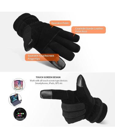 Winter Thermal Gloves | Cold Weather Proof Warm Fleece Insulated Cotton | Men Women - Black Large - Buy Online on GoSupps.com