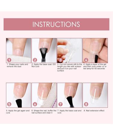 10PCS Nail Extension Fiberglass Kit with 20ml Nail Repair Gel - Long Lasting Anti-Cracking Fibers for Home Salon - Buy Online on GoSupps.com