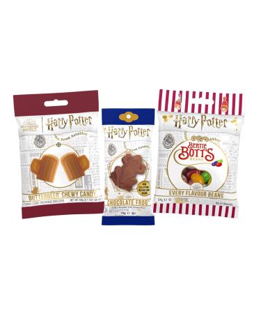 Harry Potter Set with Butterbeer Chewy Candy 59 g Bertie Bott's 54 g and Chocolate Frog 15 g - Buy Online on GoSupps.com