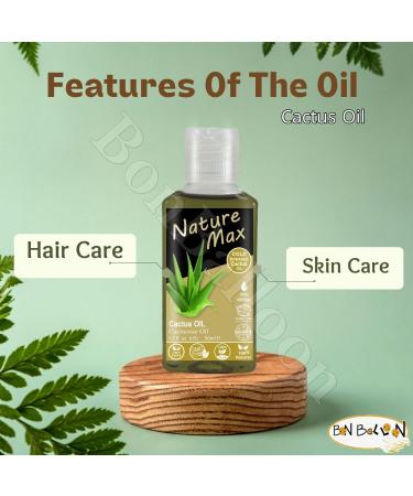 bonballoon Nature Max Cactus Oil Essential Oils Natural Undiluted Pure Cold Pressed Premium for Hair and Skin Care (1 Pack 1.69 oz / 50 ml) See Pictures - Buy Online on GoSupps.com