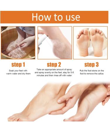 Foot Callus Removal Spray 2PCS - Instant Peel-Off Spray for Cracked Heels & Rough Skin - Orange Oil Hydrating Formula for Nourished Feet - Buy Online on GoSupps.com