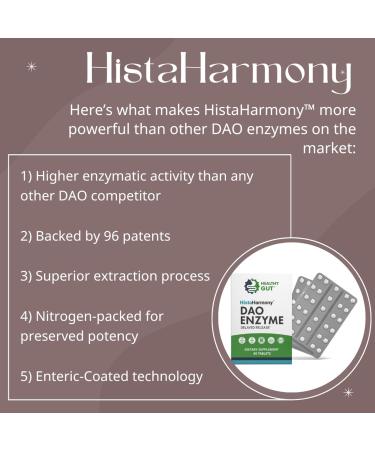 Healthy Gut HistaHarmony | Delayed Release DAO Enzyme Supplement | 30 000 HDU Diamine Oxidase Histamine Blocker | 60 Servings - Buy Online on GoSupps.com
