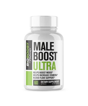 Nutrimend IQ Male Boost Ultra - The Ultimate Male Supplement - Fast Acting Blood Flow Support - Gain Muscle Strength Stamina - Overall Test Level Support - HornyGoatWeed + 8 More - 60 Capsules