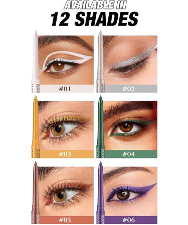 Eyeliner Pencils Waterproof Gel Eyeliner12 Colors Eyeliner Gel Liquid Swivel Eyebrow Lip Liner Pen Cosmetic Eye Makeup Set for Women Girl - Buy Online on GoSupps.com