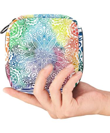 Stylish Women's Napkin Storage Pocket | Flower Mandala Watercolor | Portable Menstrual Cup & Bandage Bags - Perfect for First Periods - Buy Online on GoSupps.com