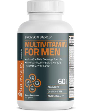 Bronson Multivitamin for Men All-in-One Daily Coverage Formula Key Vitamins, Minerals & Herbs to Support Men's Health, 60 Capsules 60 Count (Pack of 1) - Buy Online on GoSupps.com