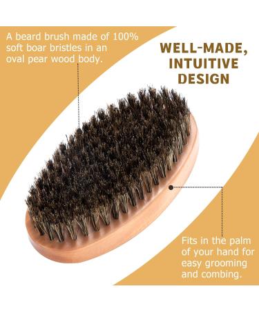 3pc Beard Comb Brush Set with Natural Boar Bristle and Wood Combs - Men's Grooming Kit with Velvet Travel Pouch - Buy Online on GoSupps.com