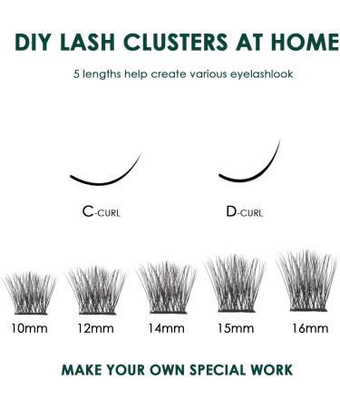 Lanciley DIY Lash Extension Kit 120 Cluster & Individual Lashes with Tweezers & Bond - Easy to Apply at Home C D Curl Mix 10-16mm | L28 - Buy Online on GoSupps.com