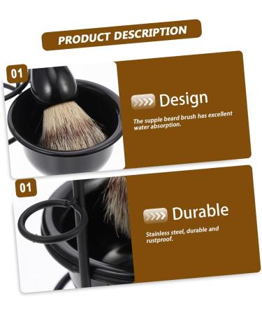 Angoily Men's Beard Care Set with Metal Stand | Professional Shaving Bowl & Brush | Complete Shaving Accessories for Men - Buy Online on GoSupps.com