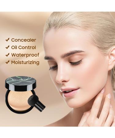 Ursoulney Air Cushion CC Cream Foundation - Mushroom Head BB Cream Face Makeup Moisturizing Concealer Brighten Long-Lasting Even Skin Tone for All Skin Types (Natural 1 PCS) - Buy Online on GoSupps.com