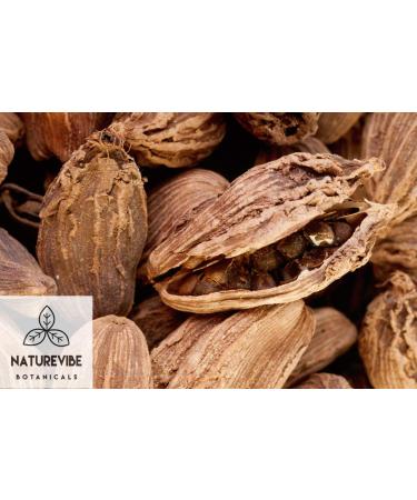 Naturevibe Botanicals Organic Black Cardamom Pods Whole 3.5oz (100g) | Non-GMO, Gluten Free Indian Spice - Buy Online on GoSupps.com