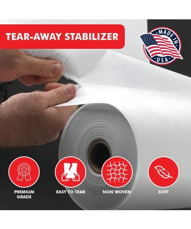 Superpunch Soft Tear Away Stabilizer 12x10 Yard Roll - Medium Weight Embroidery Backing - 1.8 oz Superstable Machine Stabilizers - Hand Sewing Support - Made in USA (White) - Buy Online on GoSupps.com