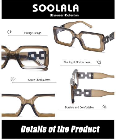 SOOLALA The Reading Glasses Company Blue Light Blocking Womens Reading Glasses Tea 2.0 x - Buy Online on GoSupps.com