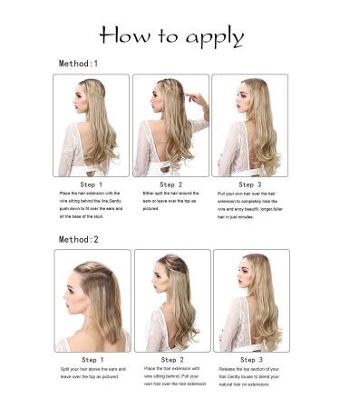 Invisible Wire Hair Extensions 22 Inch - Dirty Blonde Synthetic Hairpieces - SARLA - Heat Resistant Fiber - Adjustable Headband - No Clip - Pack of 1 - Buy Online on GoSupps.com