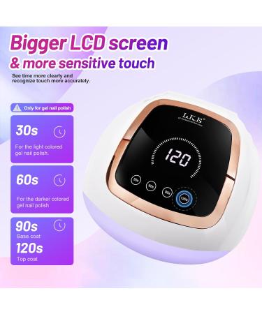Professional 268W UV LED Nail Lamp with Automatic Sensor/4 Timer Setting/Large LCD Touch Screen Nail Dryer UV Lamps for Gel Nails Curing Lamp for Fingernail and Toenail Home Salon off-white - Buy Online on GoSupps.com
