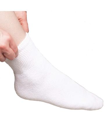 Diabetic Ankle Socks - Cotton Insulated Socks - Ankle Socks for Men and Womens - White - 12 Pairs 9 to 11 Size by Comfort Finds 12 Pair- White 9-11