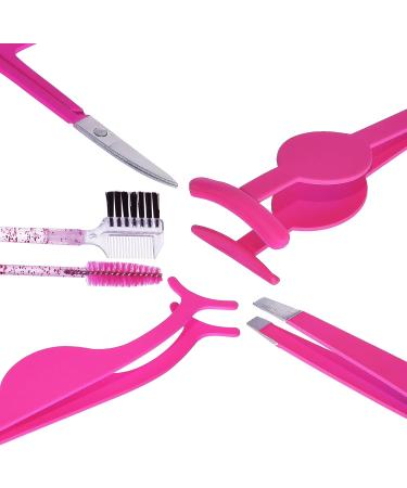 6Pcs Eyelash Curlers and Eyebrow Grooming Kit Set - Tweezer, Applicator Tool, Comb, Scissor, Clippers, and Brush - Portable Mini Set for Women - Fake Lash Cosmetic Essentials - Buy Online on GoSupps.com