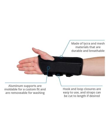 FitPro FP70223 Adjustable Lightweight 8" Wrist Brace - Removable Insert - Small Left - Black - Ideal for Support & Comfort - Buy Online on GoSupps.com