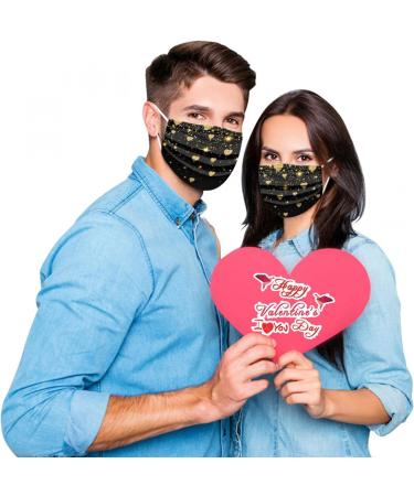 Buy Lbert 10-Piece Heart-Shaped Black Disposable Masks Valentine's Day Pattern Mouth-Nose Protection for Adults | Fast International Shipping - Buy Online on GoSupps.com