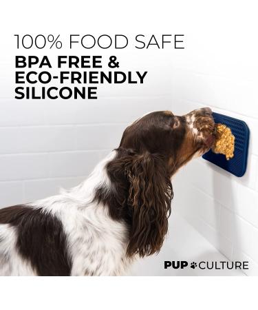 Pup Culture Dog Lick Mat & Feeding Pad with 4 Puzzle Inserts for Mental Stimulation - Navy - Buy Online on GoSupps.com