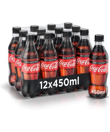 Coca-Cola Zero Zucchini Sugar Free Italian Soft Drink PET 450ml Coca Cola 24 Count