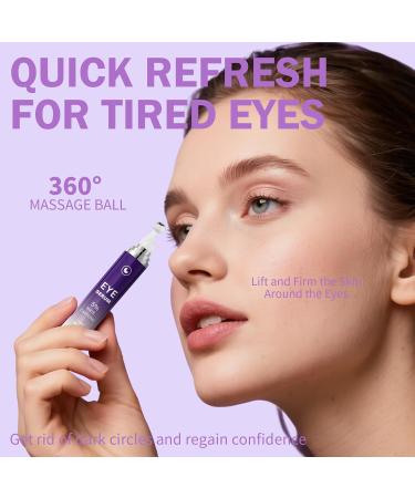 Eye Serum with 5% Mate Caffeine Under Eye Cream for Puffy Bags Fine Lines Dark Circles Wrinkles 360 Roller Massage Ball Eyes Treatment Serum Brightens Tired Eyes 5ml 0.5 fl. oz - Buy Online on GoSupps.com