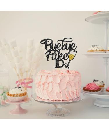 Halodete Bye Bye Fake ID Cake Topper 18th 21st Birthday Cake Topper Legal & 21 Happy Birthday Party Cake Decorations Black Gold Glitter - Buy Online on GoSupps.com