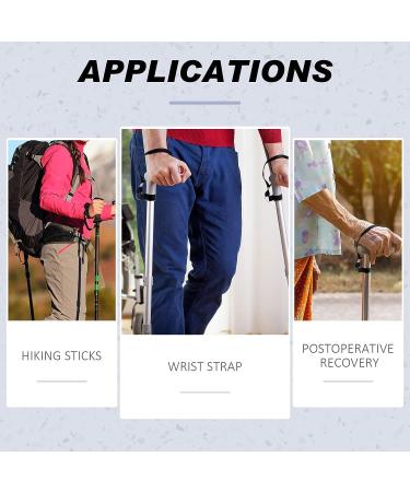 Walking Stick Wrist Straps - 2Pcs Nylon Loop for Crutches & Hiking Sticks | Black Strap for Hands-Free Support | Walking & Hiking Accessories - Buy Online on GoSupps.com
