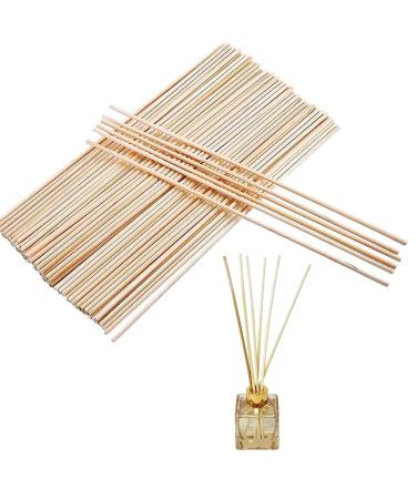Ingjia 100 pieces of rattan sticks for room fragrance 19cm x 3mm diffuse rattan rattan reed fiber aroma diffuse sticks for essential oils in the office hotel spa (wood color)
