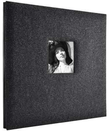 MCS Expandable 10-Page Glitter Scrapbook Album with Photo Opening Cover and 12 x 12 Inch Pages  13.5 x 12.5 Inch  Black Diamond
