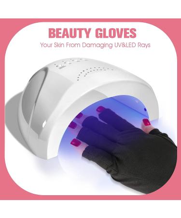 WLLHYF Anti UV Gel Nail Gloves - Fingerless Sun Protection Gloves 22cm-Black - Buy Online on GoSupps.com