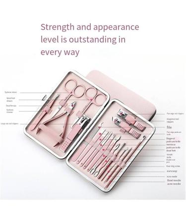 Nail Clippers Rose Gold 18piece Diagonal Exfoliating Stainless Steel Manicure Set Household Ear Spoon Scissors - Buy Online on GoSupps.com