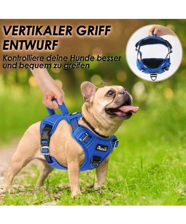 Eyin Dog Harness for Large Dogs - Adjustable Breathable Reflective & Padded - Front Handle for Training (Light Blue L: Neck 42-60cm Chest 47-86cm) - Buy Online on GoSupps.com