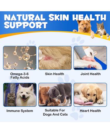Omega 3 Fish Oil for Dogs - Salmon Oil for Dogs - Omega 3 Fish Oil Soft Gels for Dogs & Cats s Skin Joints and Coat Pet Salmon Fish Oil Soft Gels for Dogs & Cats (120PCS) - Buy Online on GoSupps.com